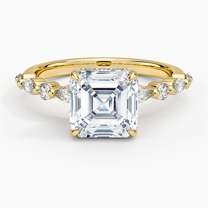 1.60 Carat Princess Halo Design Solitaire Lab Diamond Ring 18K - Florina 