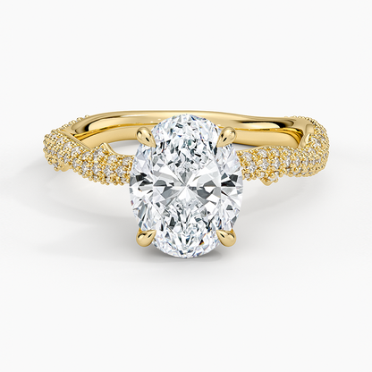 2.75 Oval Kesim Hidden Halo Tasarım Tektaş Laboratuvar Pırlanta Yüzük - Filara