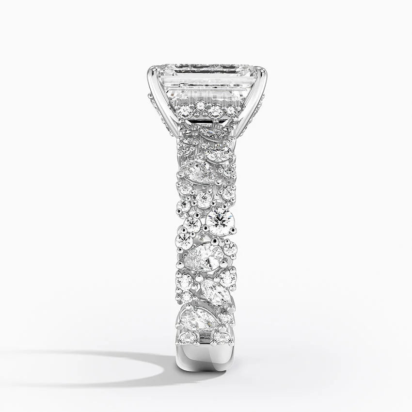 3.00 Karat Emerald Kesim Özel Tasarım Tektaş Laboratuvar Pırlanta Yüzük - Cannes