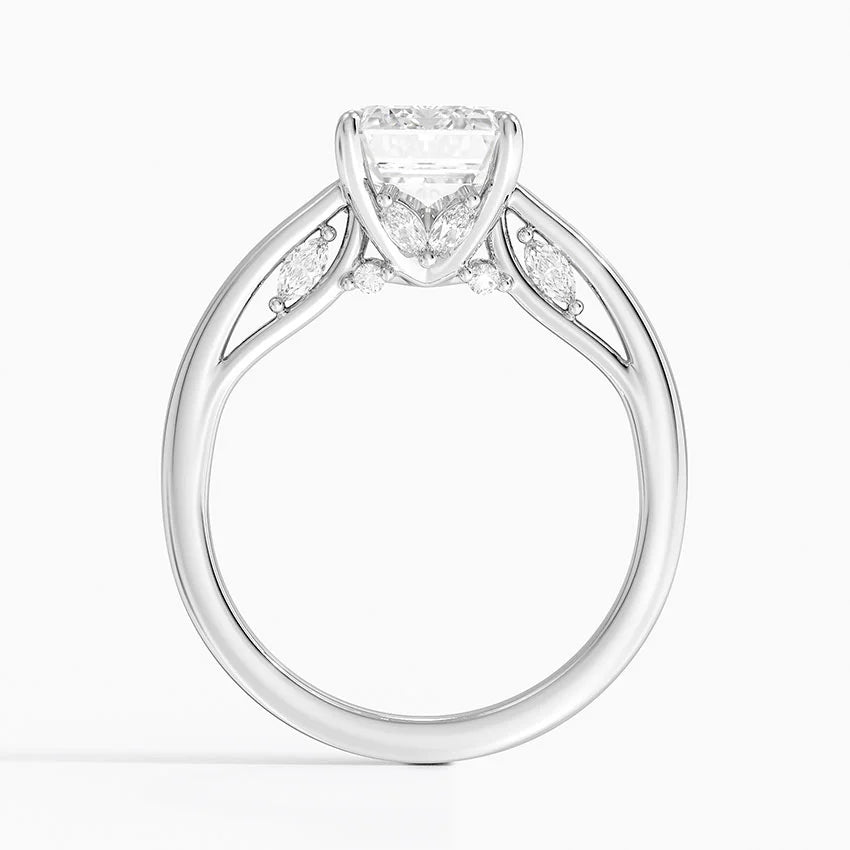 2.30 Emerald Kesim Hidden Halo Tasarım Tektaş Laboratuvar Pırlanta Yüzük - Dalara