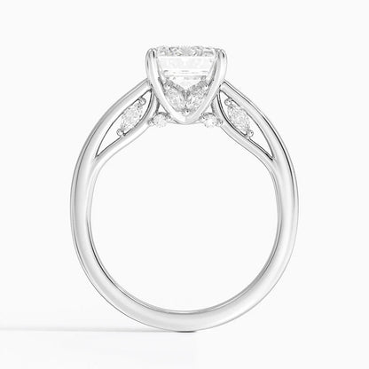 2.30 Emerald Kesim Hidden Halo Tasarım Tektaş Laboratuvar Pırlanta Yüzük - Dalara