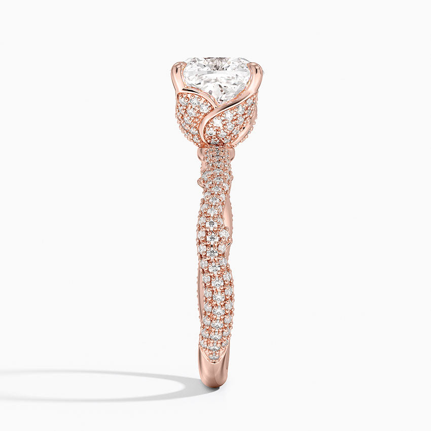 2.75 Karat Cushion Kesim Hidden Halo Tasarım Tektaş Laboratuvar Pırlanta Yüzük - Sorrento