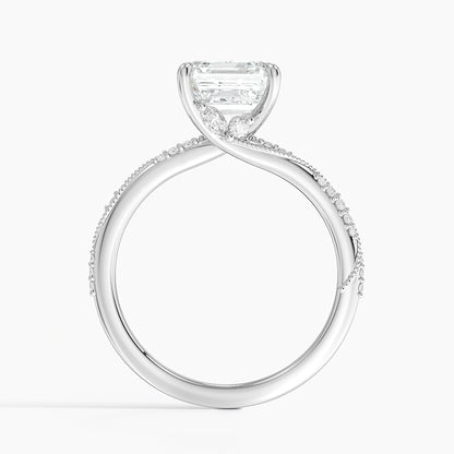 2.25 Karat Asscher Kesim Hidden Halo Tasarım Tektaş Laboratuvar Pırlanta Yüzük 18K  - Melora