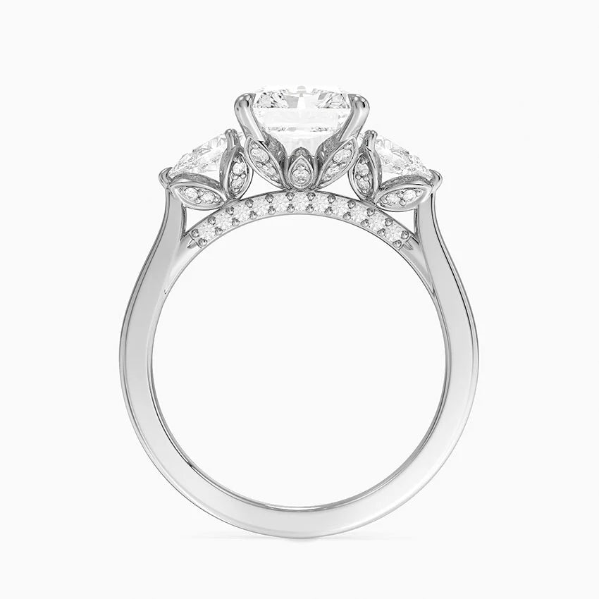 2.75 Karat Radiant Kesim Hidden Halo Tasarım Tektaş Laboratuvar Pırlanta Yüzük - Verona