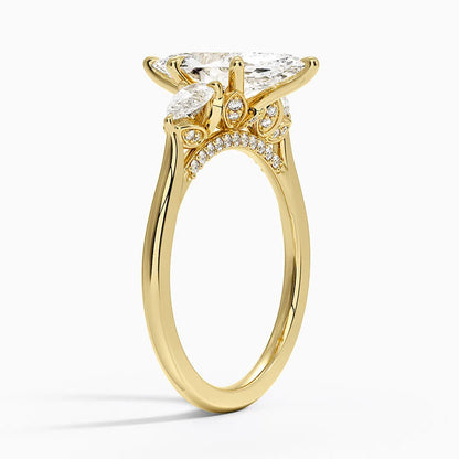 1.60 Carat Princess Halo Design Solitaire Lab Diamond Ring 18K - Florina 