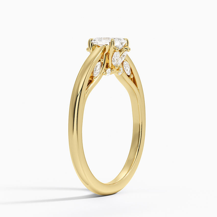 2.30 Asscher Kesim Hidden Halo Tasarım Tektaş Laboratuvar Pırlanta Yüzük - Dalara