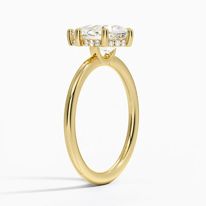 2.10 Damla Kesim Hidden Halo Tasarım Tektaş Laboratuvar Pırlanta Yüzük - Melara