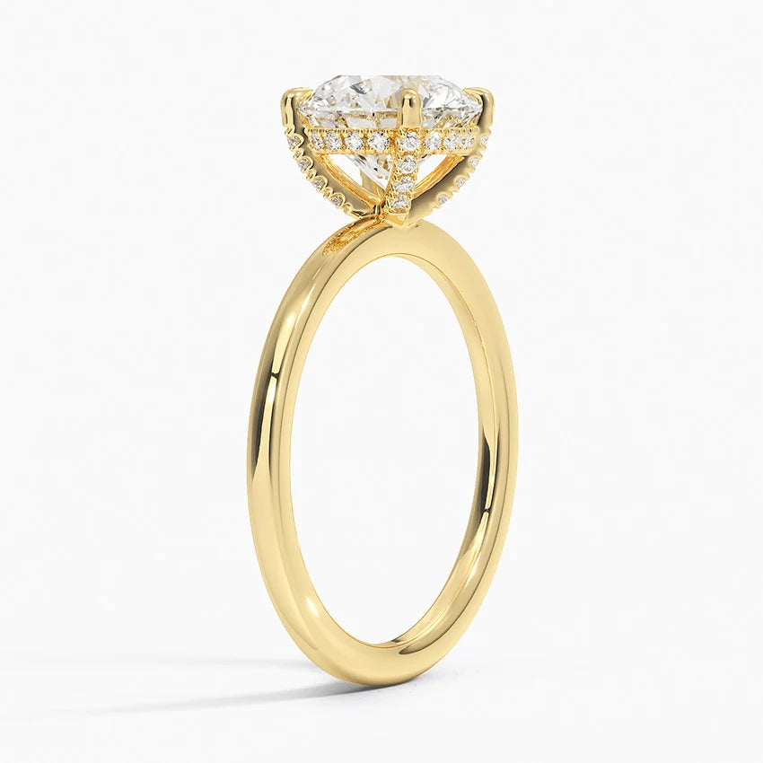 2.15 Karat Hidden Halo Tasarım Tektaş Laboratuvar Pırlanta Yüzük - Gilora - Bold Diamonds