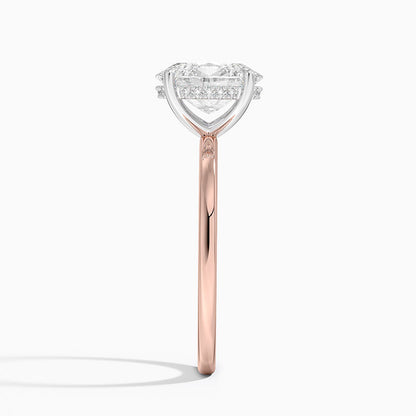 2.10 Karat Oval Kesim Hidden Halo Tasarım Tektaş Laboratuvar Pırlanta Yüzük 18K  - Elora - Bold Diamonds