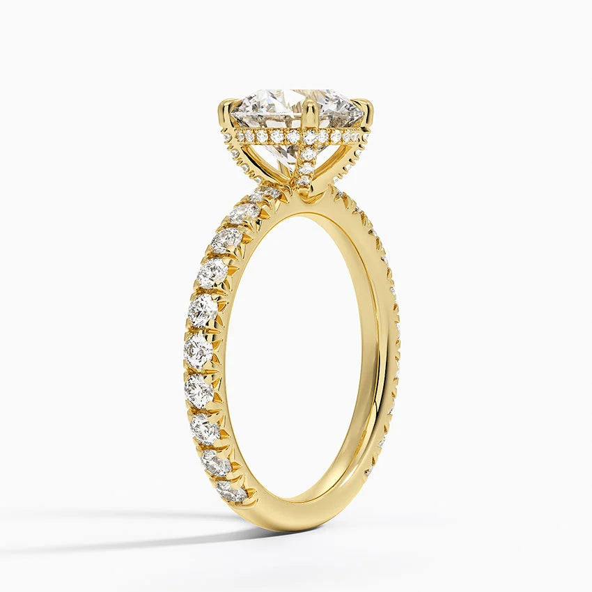 2.75 Karat Hidden Halo Tasarım Tektaş Laboratuvar Pırlanta Yüzük 18K  - Selora - Bold Diamonds