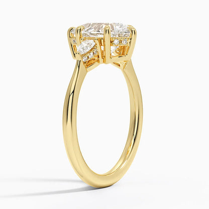 1.60 Carat Princess Halo Design Solitaire Lab Diamond Ring 18K - Florina 