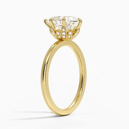 1.60 Carat Princess Halo Design Solitaire Lab Diamond Ring 18K - Florina 