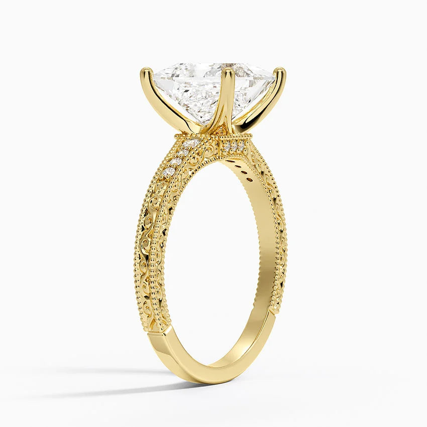 2.15 Prenses Kesim Hidden Halo Tasarım Tektaş Laboratuvar Pırlanta Yüzük - Silora