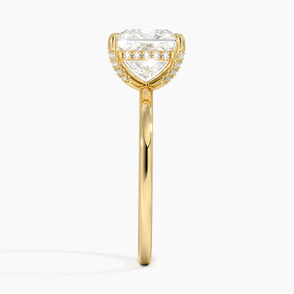 1.60 Carat Princess Halo Design Solitaire Lab Diamond Ring 18K - Florina 