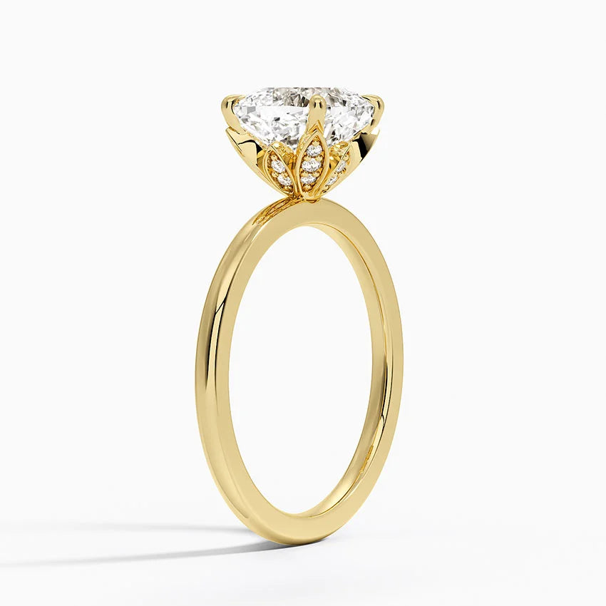 2.15 Karat Cushion Kesim Hidden Halo Tasarım Tektaş Laboratuvar Pırlanta Yüzük - Delora - Bold Diamonds