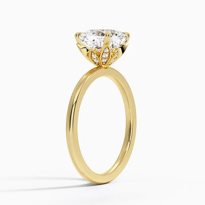 1.60 Carat Princess Halo Design Solitaire Lab Diamond Ring 18K - Florina 