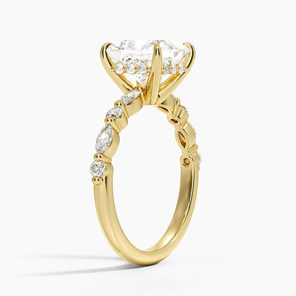 1.60 Carat Princess Halo Design Solitaire Lab Diamond Ring 18K - Florina 