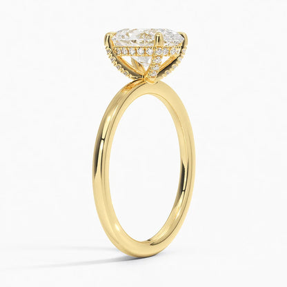 1.60 Carat Princess Halo Design Solitaire Lab Diamond Ring 18K - Florina 