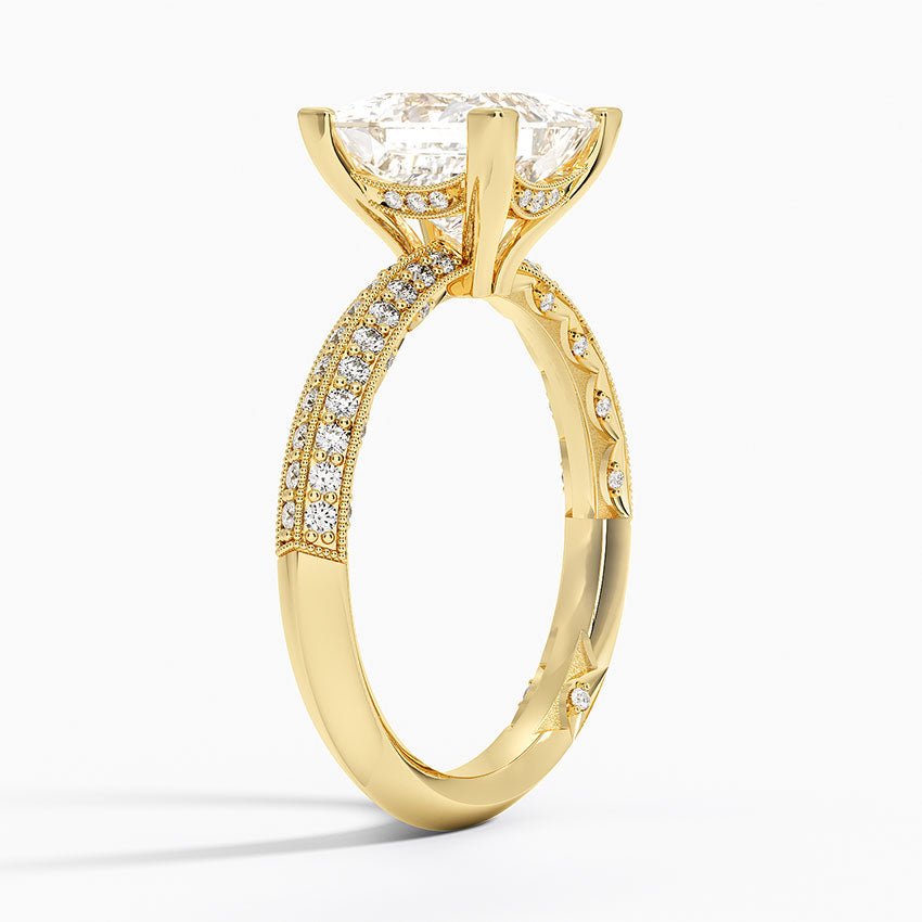 2.50 Prenses Kesim Yarım Tur Tasarım Tektaş Laboratuvar Pırlanta Yüzük - Selara