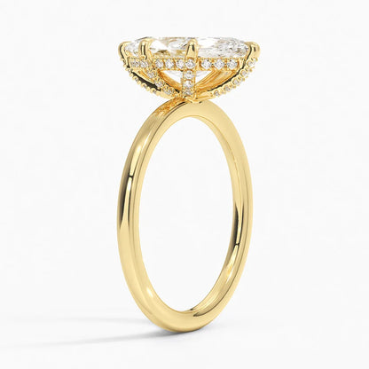 1.60 Carat Princess Halo Design Solitaire Lab Diamond Ring 18K - Florina 