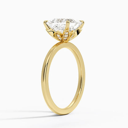 1.60 Carat Princess Halo Design Solitaire Lab Diamond Ring 18K - Florina 