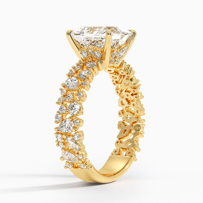 3.00 Prenses Kesim Özel Tasarım Tektaş Laboratuvar Pırlanta Yüzük - Aylora