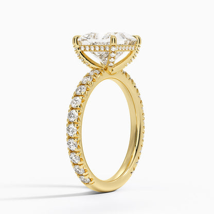 1.60 Carat Princess Halo Design Solitaire Lab Diamond Ring 18K - Florina 