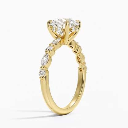1.60 Carat Princess Halo Design Solitaire Lab Diamond Ring 18K - Florina 