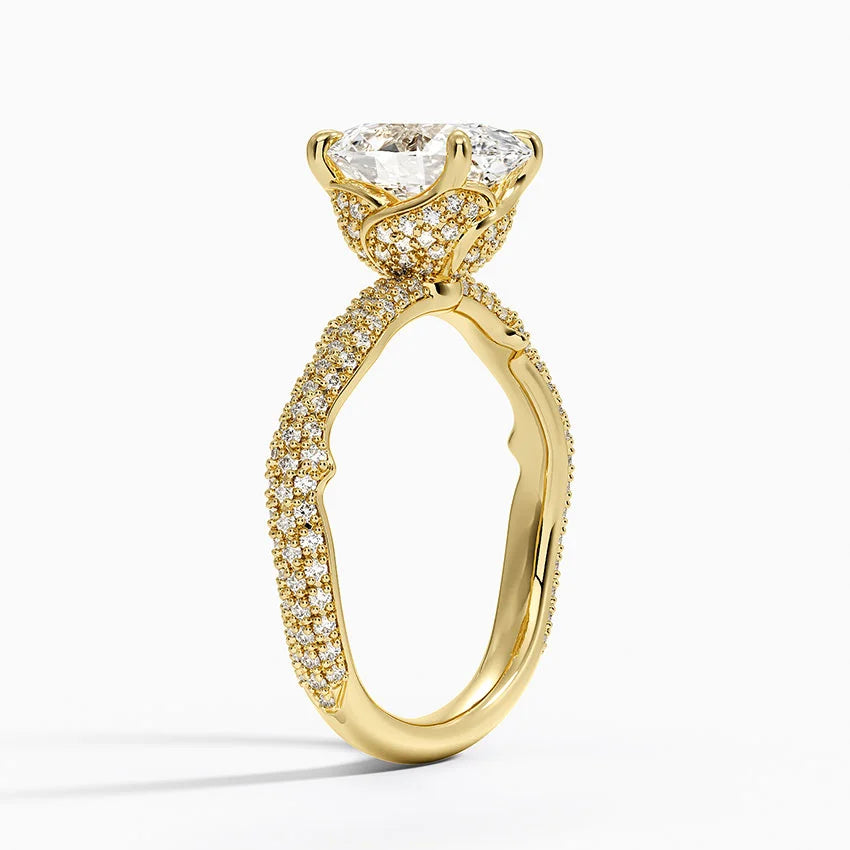 2.75 Karat Oval Kesim Hidden Halo Tasarım Tektaş Laboratuvar Pırlanta Yüzük - Sorrento
