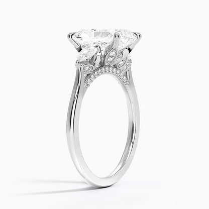 1.60 Carat Princess Halo Design Solitaire Lab Diamond Ring 18K - Florina 