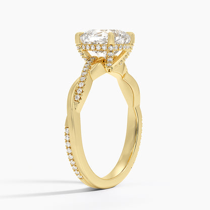 1.60 Carat Princess Halo Design Solitaire Lab Diamond Ring 18K - Florina 