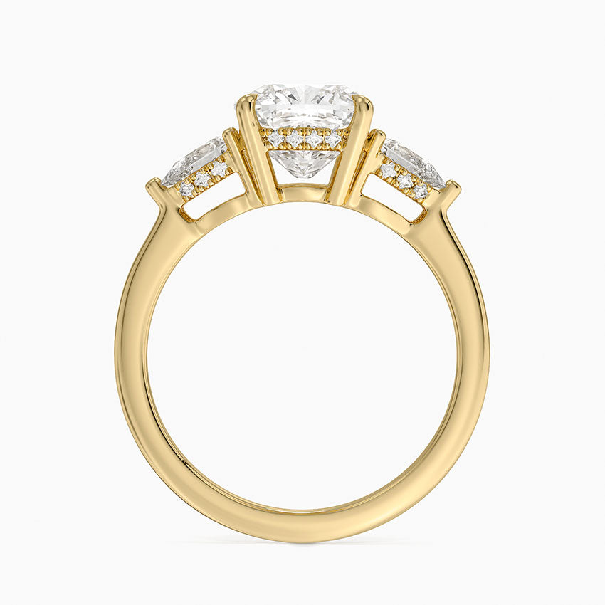 2.50 Cushion Kesim Hidden Halo Tasarım Tektaş Laboratuvar Pırlanta Yüzük - Nilora