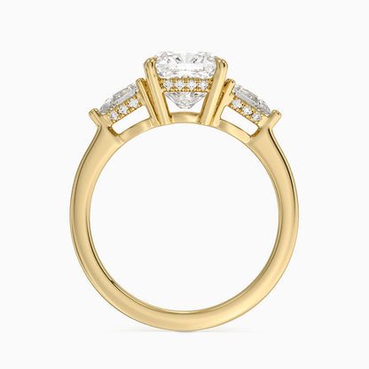 2.50 Cushion Kesim Hidden Halo Tasarım Tektaş Laboratuvar Pırlanta Yüzük - Nilora