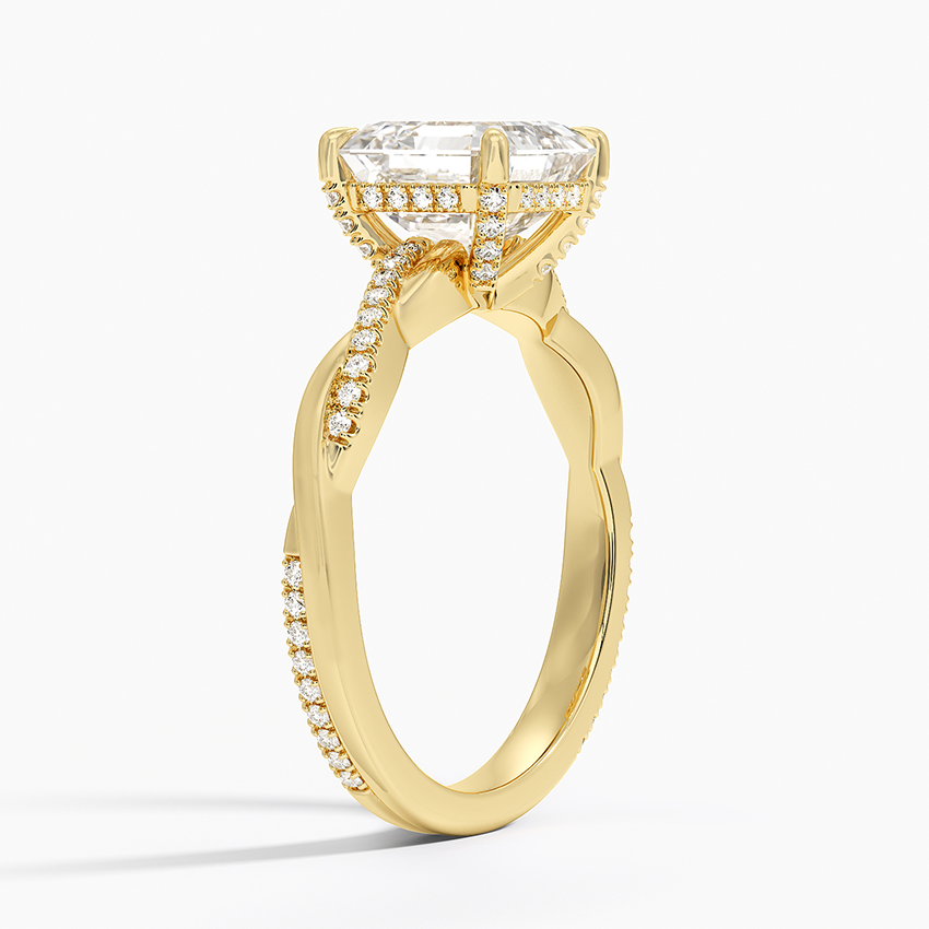 2.25 Karat Asscher Kesim Hidden Halo Tasarım Tektaş Laboratuvar Pırlanta Yüzük  - Riga