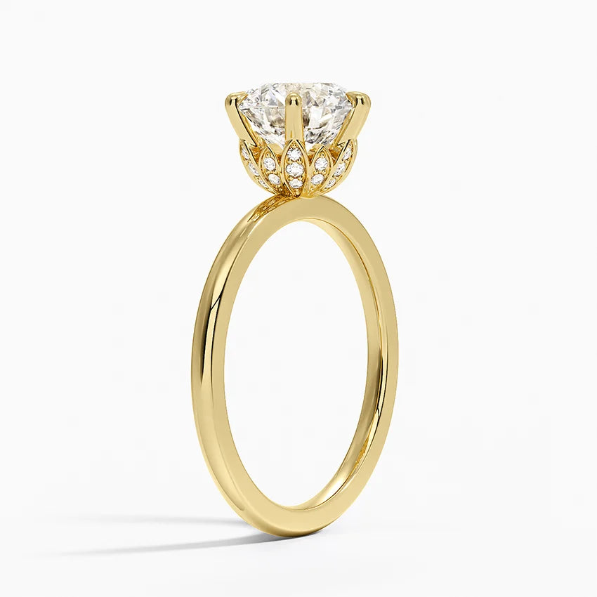 Altı Tırnak 2.15 Karat Hidden Halo Tasarım Tektaş Laboratuvar Pırlanta Yüzük - Delora - Bold Diamonds