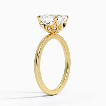 1.60 Carat Princess Halo Design Solitaire Lab Diamond Ring 18K - Florina 