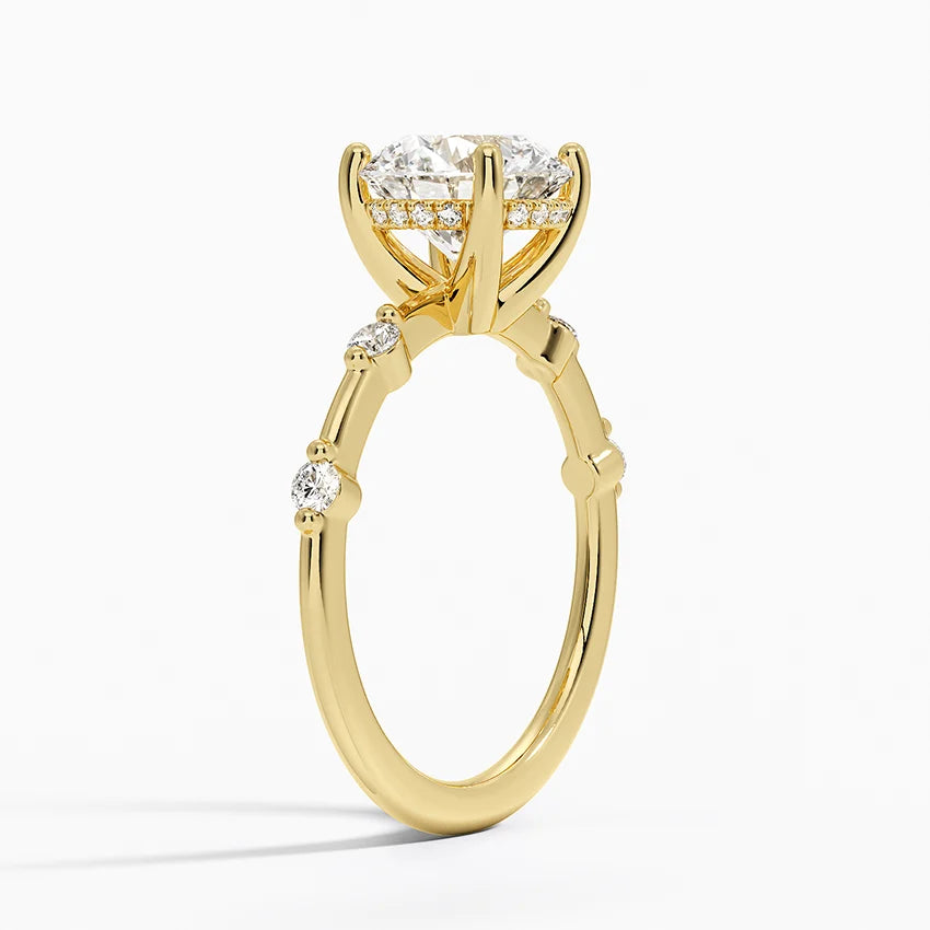 2.20 Karat Yuvarlak Kesim Hidden Halo Tasarım Tektaş Laboratuvar Pırlanta Yüzük - Nice - Bold Diamonds