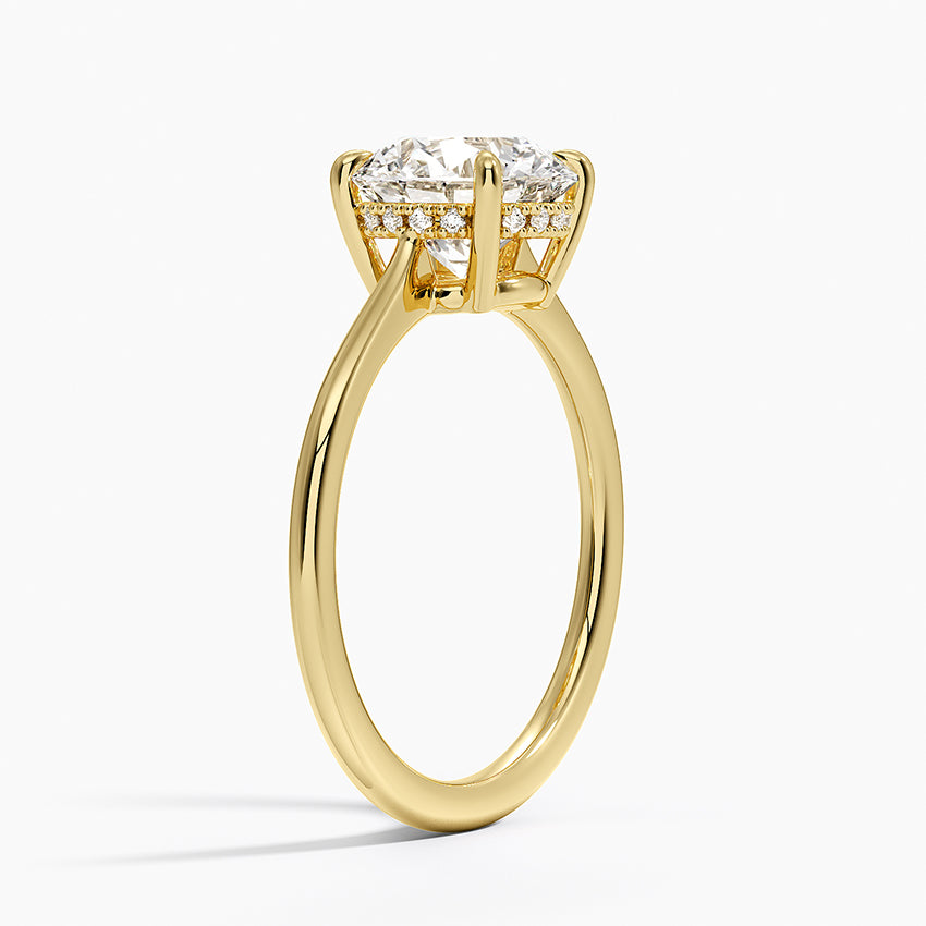 2.10 Karat Yuvarlak Kesim Hidden Halo Tasarım Tektaş Laboratuvar Pırlanta Yüzük - Monaco - Bold Diamonds