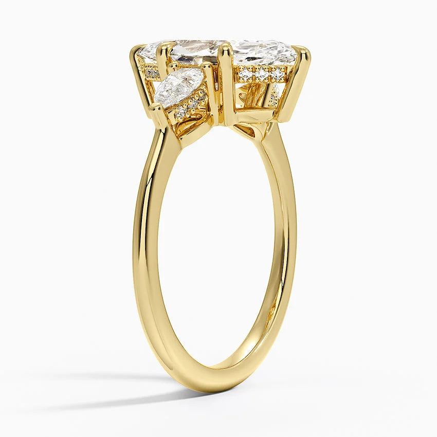 2.50 Marquise Kesim Hidden Halo Tasarım Tektaş Laboratuvar Pırlanta Yüzük - Nilora