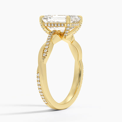 1.60 Carat Princess Halo Design Solitaire Lab Diamond Ring 18K - Florina 