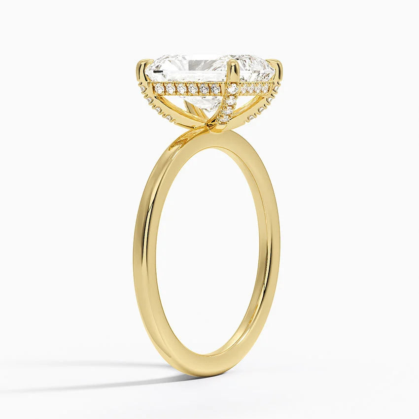 1.60 Carat Princess Halo Design Solitaire Lab Diamond Ring 18K - Florina 