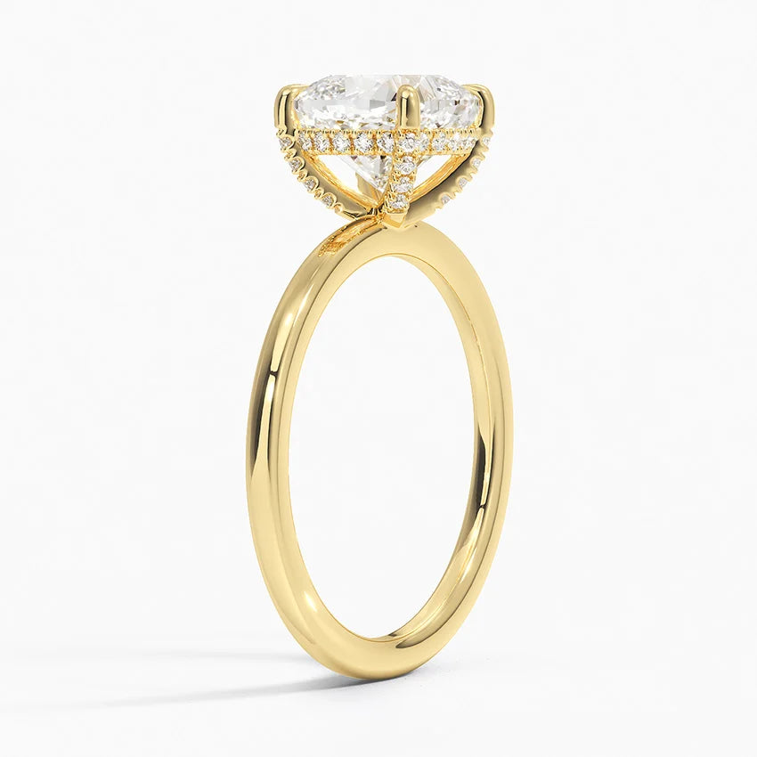 2.15 Karat Cushion Kesim Hidden Halo Tasarım Tektaş Laboratuvar Pırlanta Yüzük - Gilora - Bold Diamonds