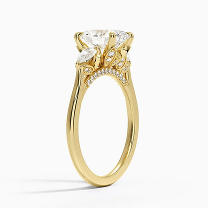 1.60 Carat Princess Halo Design Solitaire Lab Diamond Ring 18K - Florina 