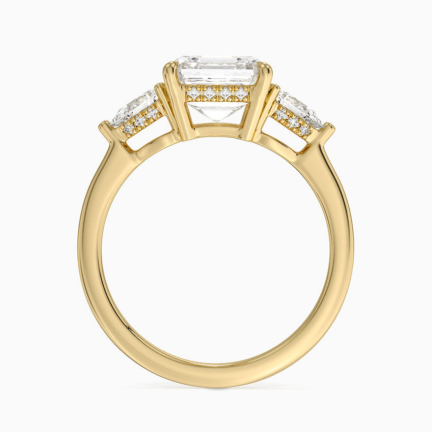 2.50 Asscher Kesim Hidden Halo Tasarım Tektaş Laboratuvar Pırlanta Yüzük - Nilora