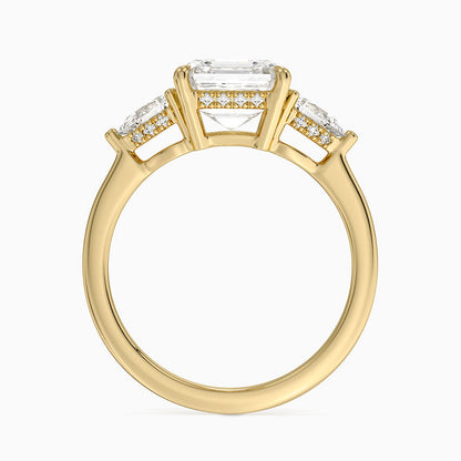 2.50 Asscher Kesim Hidden Halo Tasarım Tektaş Laboratuvar Pırlanta Yüzük - Nilora