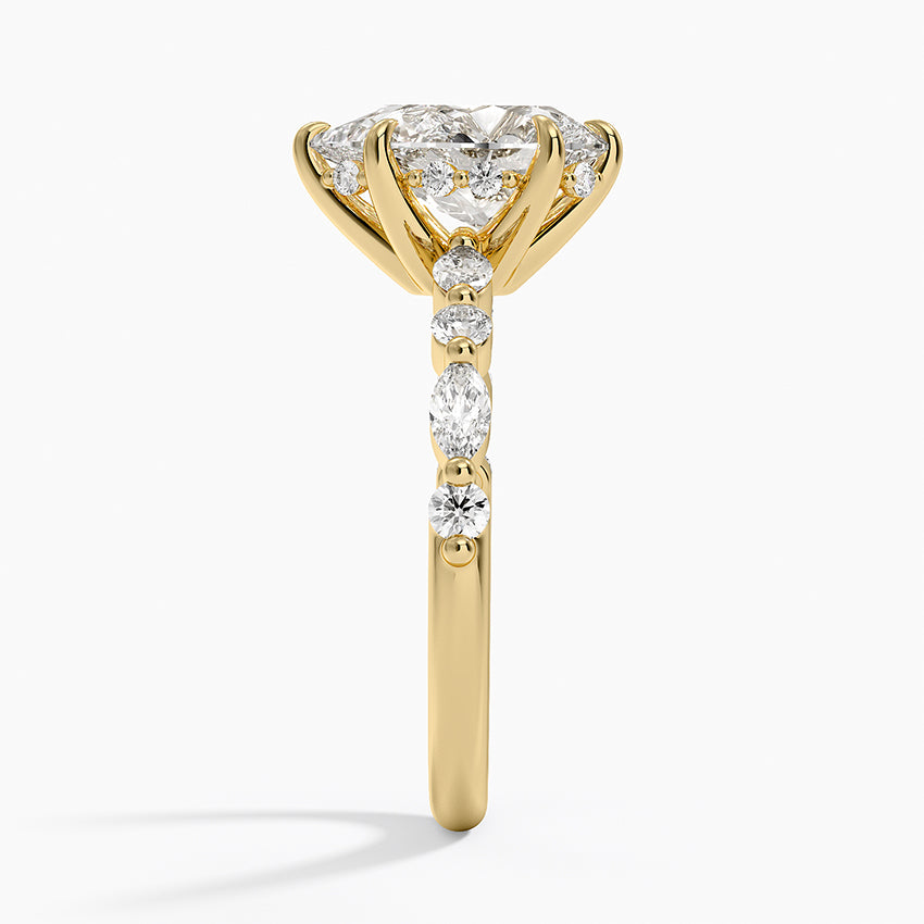 1.60 Carat Princess Halo Design Solitaire Lab Diamond Ring 18K - Florina 