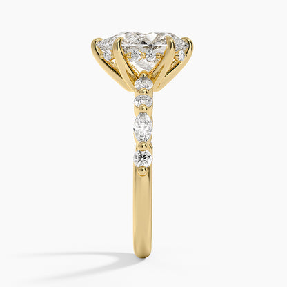 1.60 Carat Princess Halo Design Solitaire Lab Diamond Ring 18K - Florina 