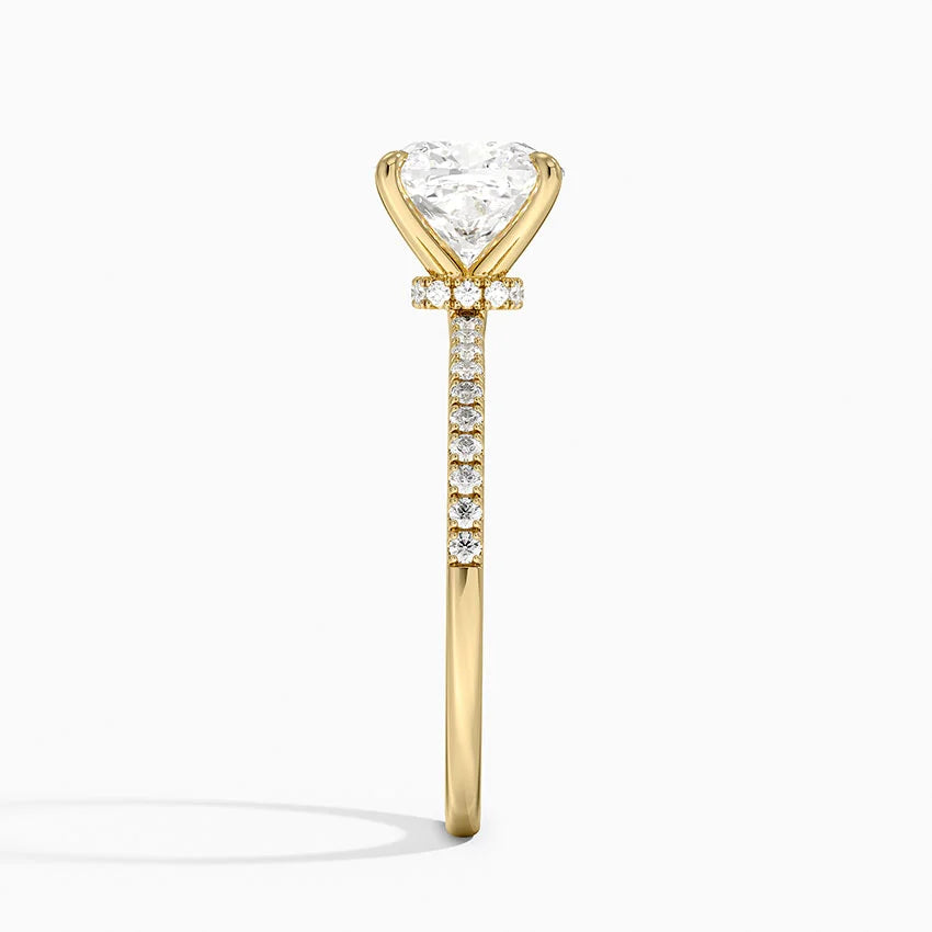 2.25 Karat Cushion Kesim Hidden Halo Tasarım Tektaş Laboratuvar Pırlanta Yüzük - Filora - Bold Diamonds