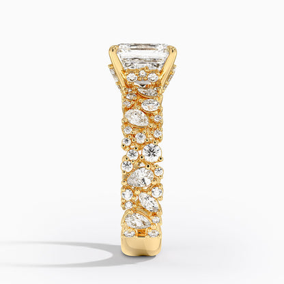 3.00 Asscher Kesim Özel Tasarım Tektaş Laboratuvar Pırlanta Yüzük  - Aylora