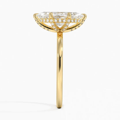 1.60 Carat Princess Halo Design Solitaire Lab Diamond Ring 18K - Florina 